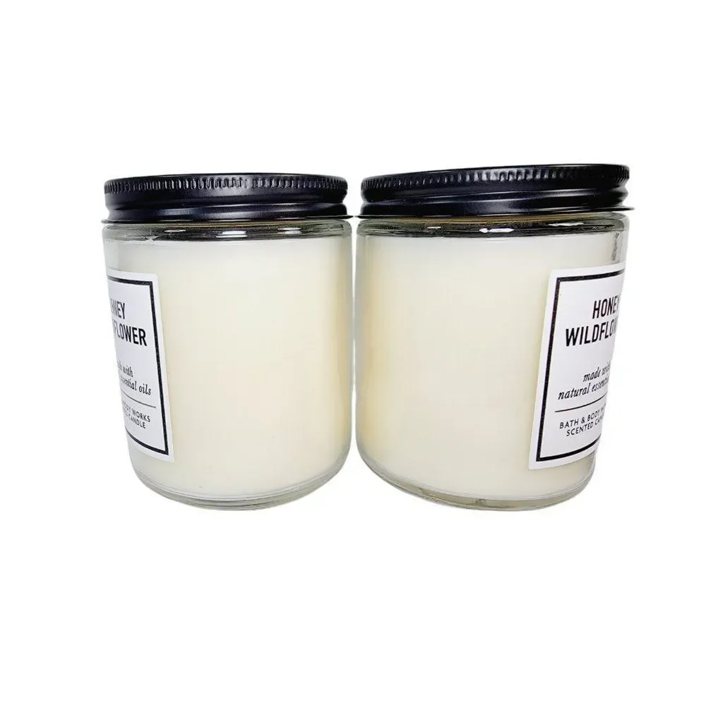 2 Bath & Body Works HONEY WILDFLOWER 1 Wick Medium 7oz Candles NEW - Picture 4 of 11